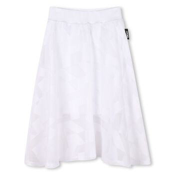 Girls White Logo Skirt