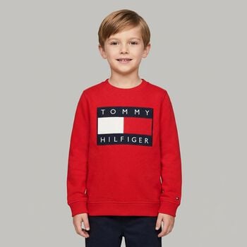 Boys Red Logo Sweatshirt