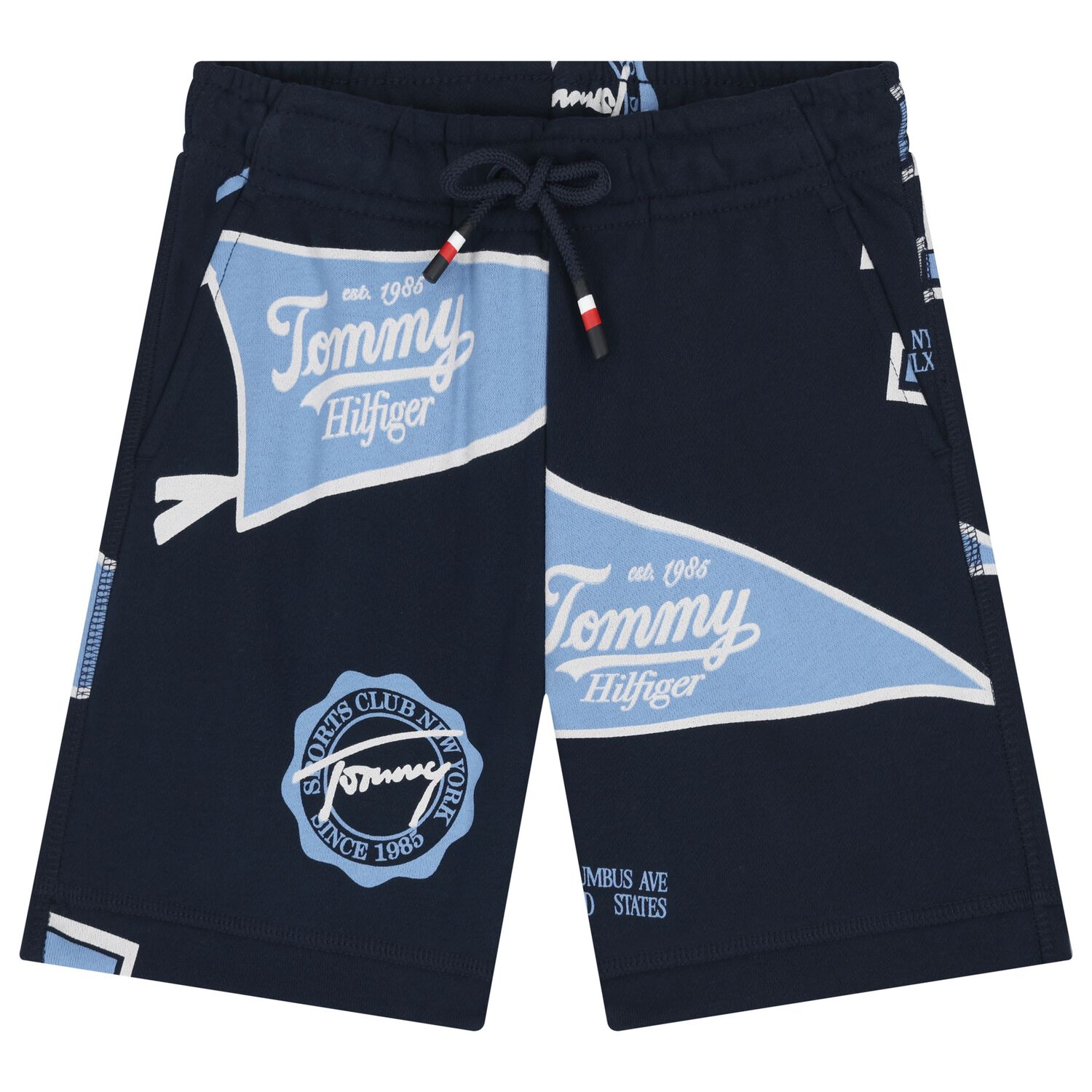 Boys Navy Blue Logo Shorts, 1, hi-res image number null
