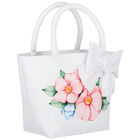 Girls White Floral Handbag, 1, hi-res