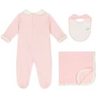 Baby Girls Pink & Ivory Babygrow Gift Set, 2, hi-res