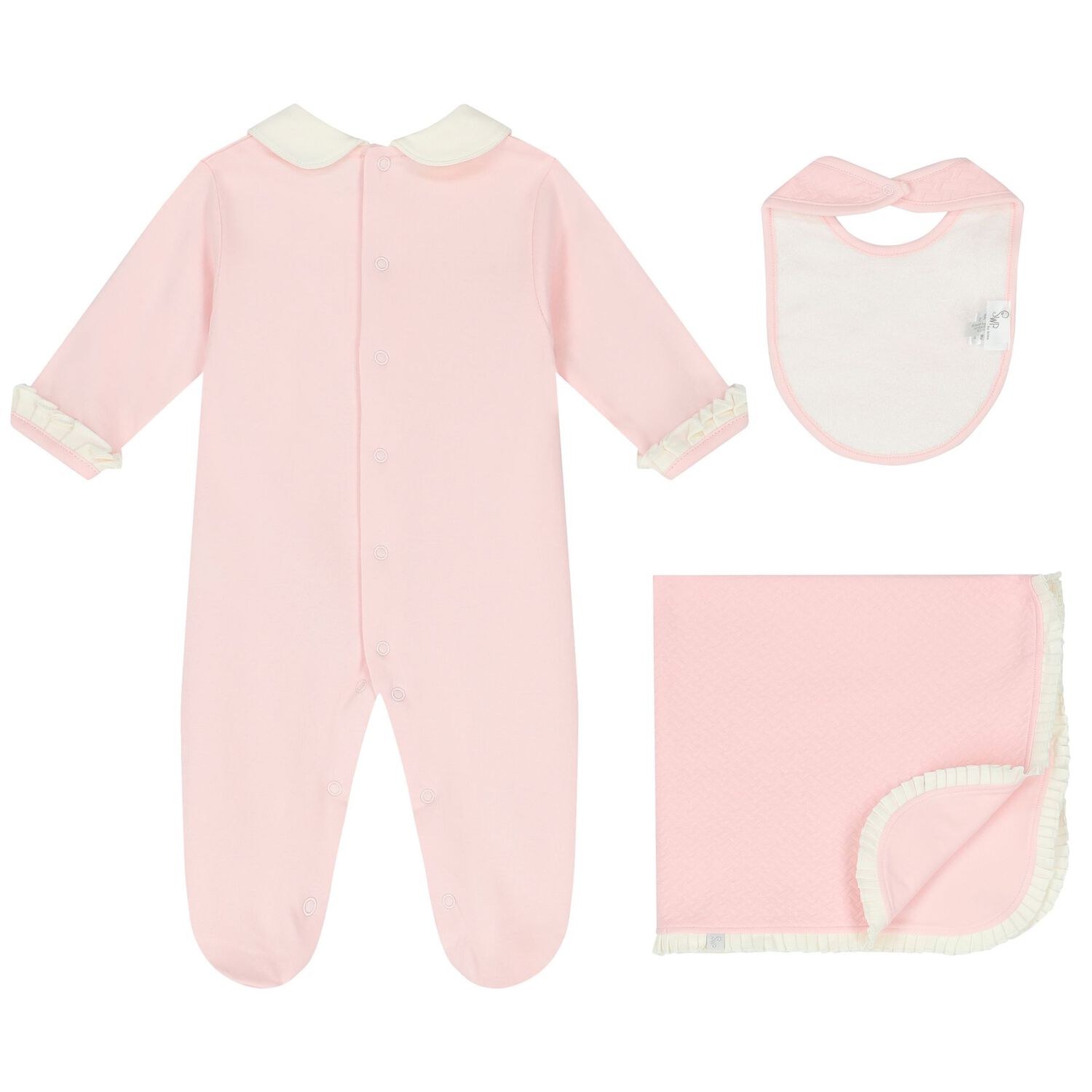 Baby Girls Pink & Ivory Babygrow Gift Set, 2, hi-res image number null