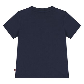 Younger Boys Navy Blue Logo T-Shirt