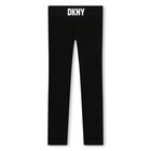 Girls Black Logo Leggings, 1, hi-res