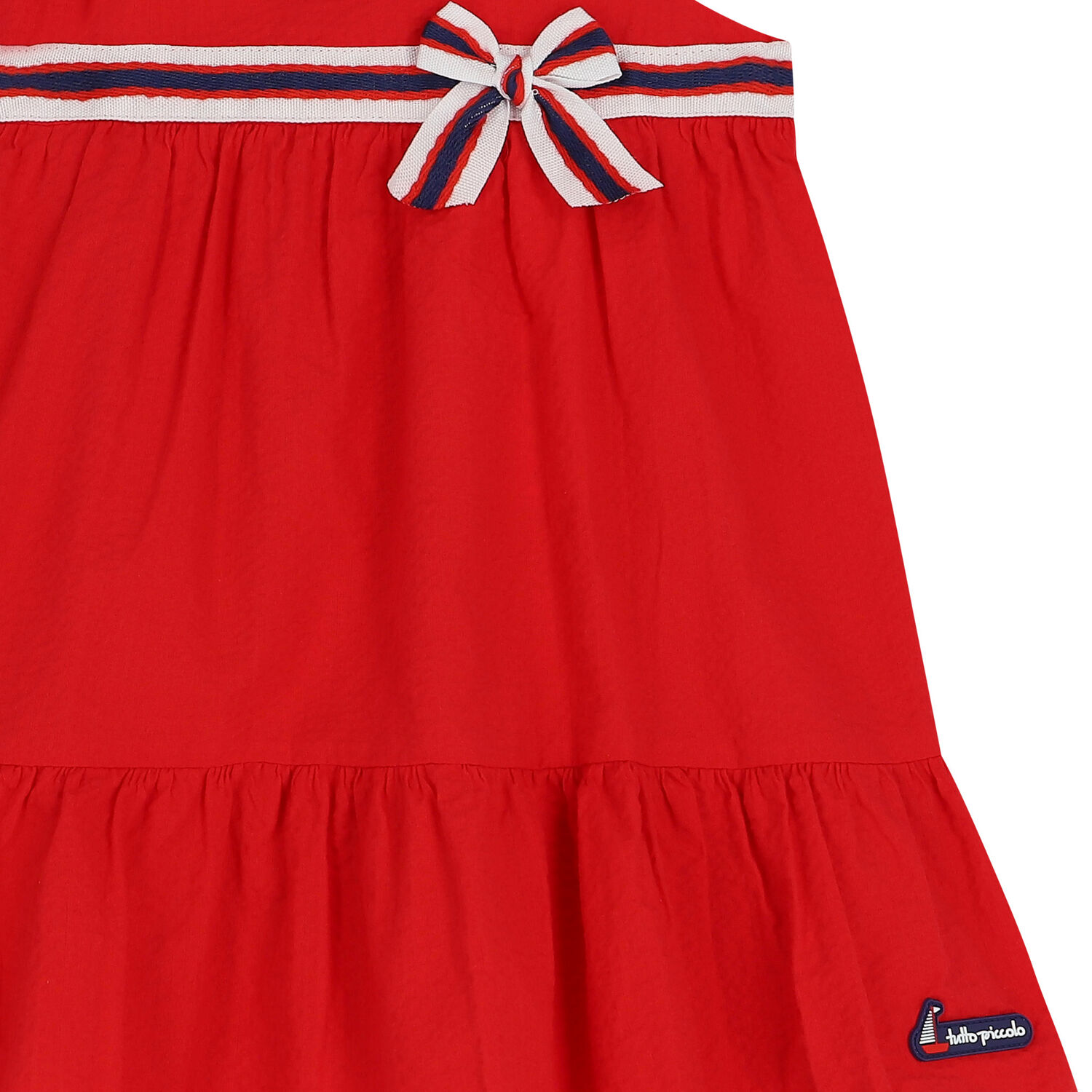 Girls Red Seersucker Dress, 1, hi-res