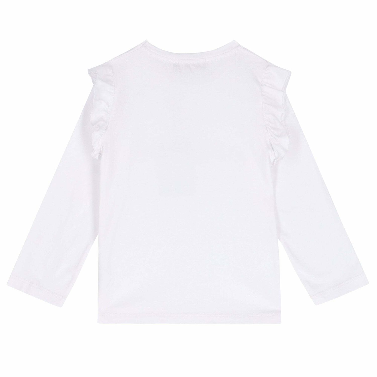 Girls White Logo Top, 3, hi-res