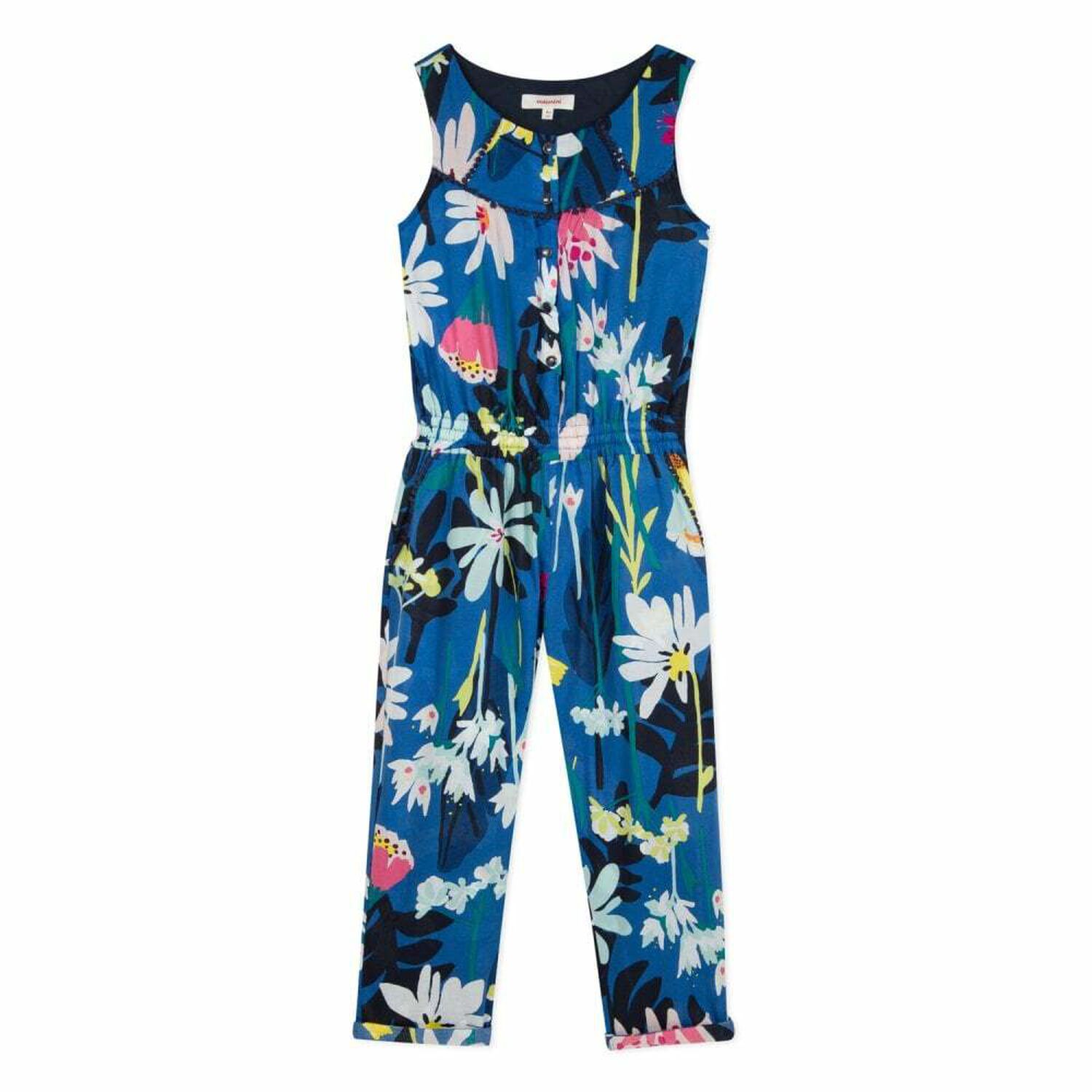 Girls Floral Print Jumpsuit, 1, hi-res
