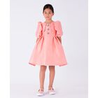 Girls Coral Satin Dress, 1, hi-res