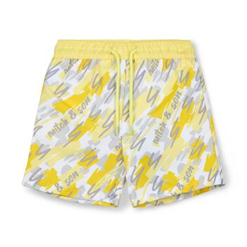 Boys Yellow & Grey Swim Shorts