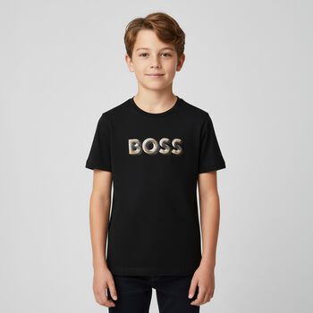 Boys Black Logo T-Shirt