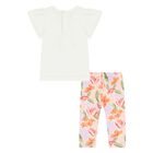 Younger Girls Ivory & Pink Floral Leggings Set, 1, hi-res