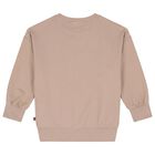 Girls Beige Faux Fur Teddy Bear Sweatshirt, 3, hi-res
