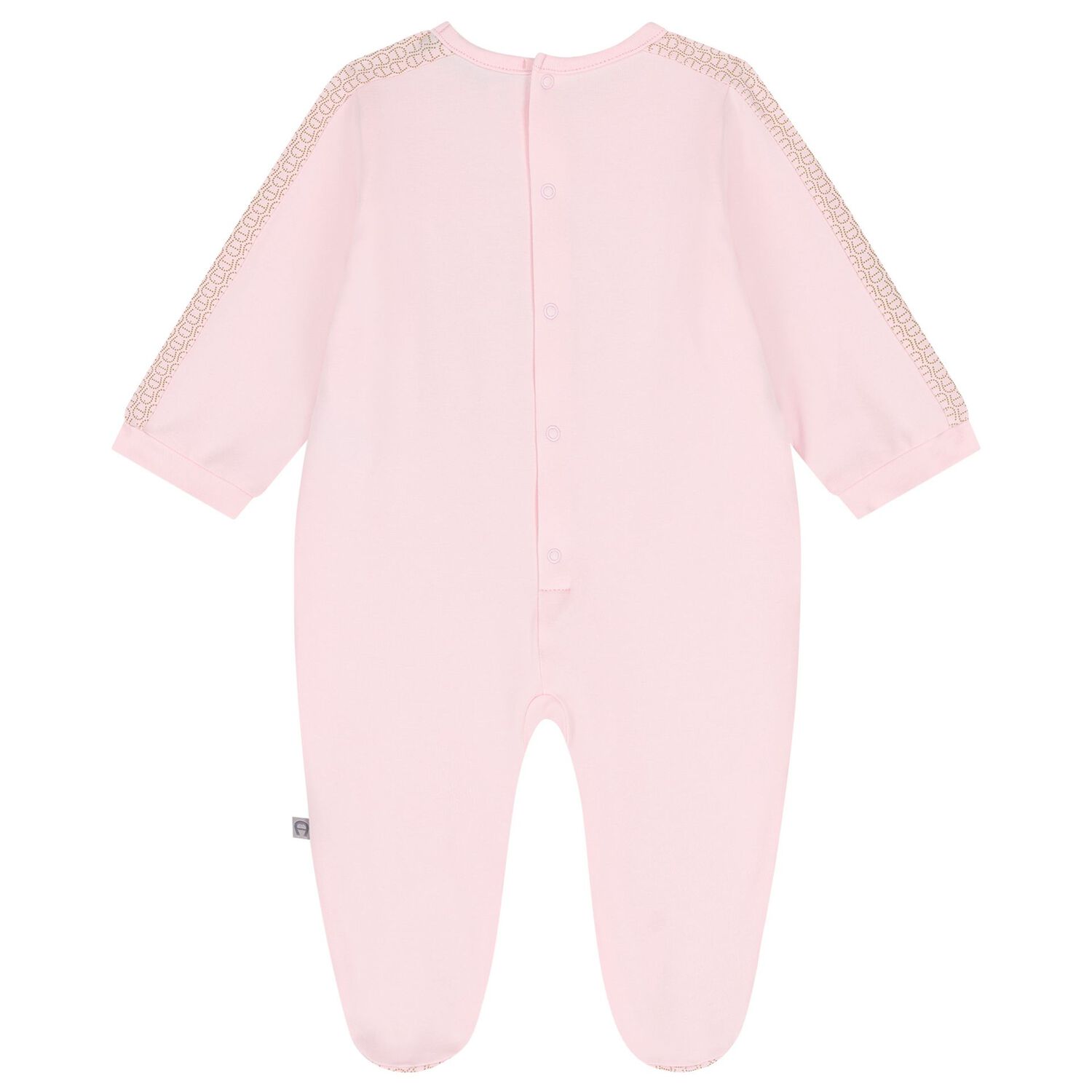 Baby Girls Pink & Gold Logo Babygrow Hat & Bib Gift Set, 1, hi-res