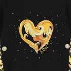 Girls Black & Gold Heart Dress, 1, hi-res