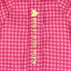 Girls Pink Gingham Logo Hooded Puffer Coat, 1, hi-res