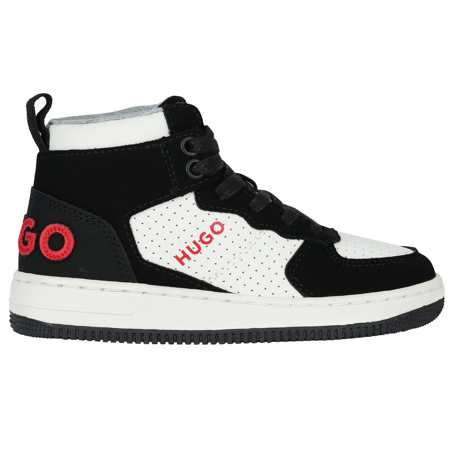 Boys Black & White Logo Trainers, 1, hi-res image number null