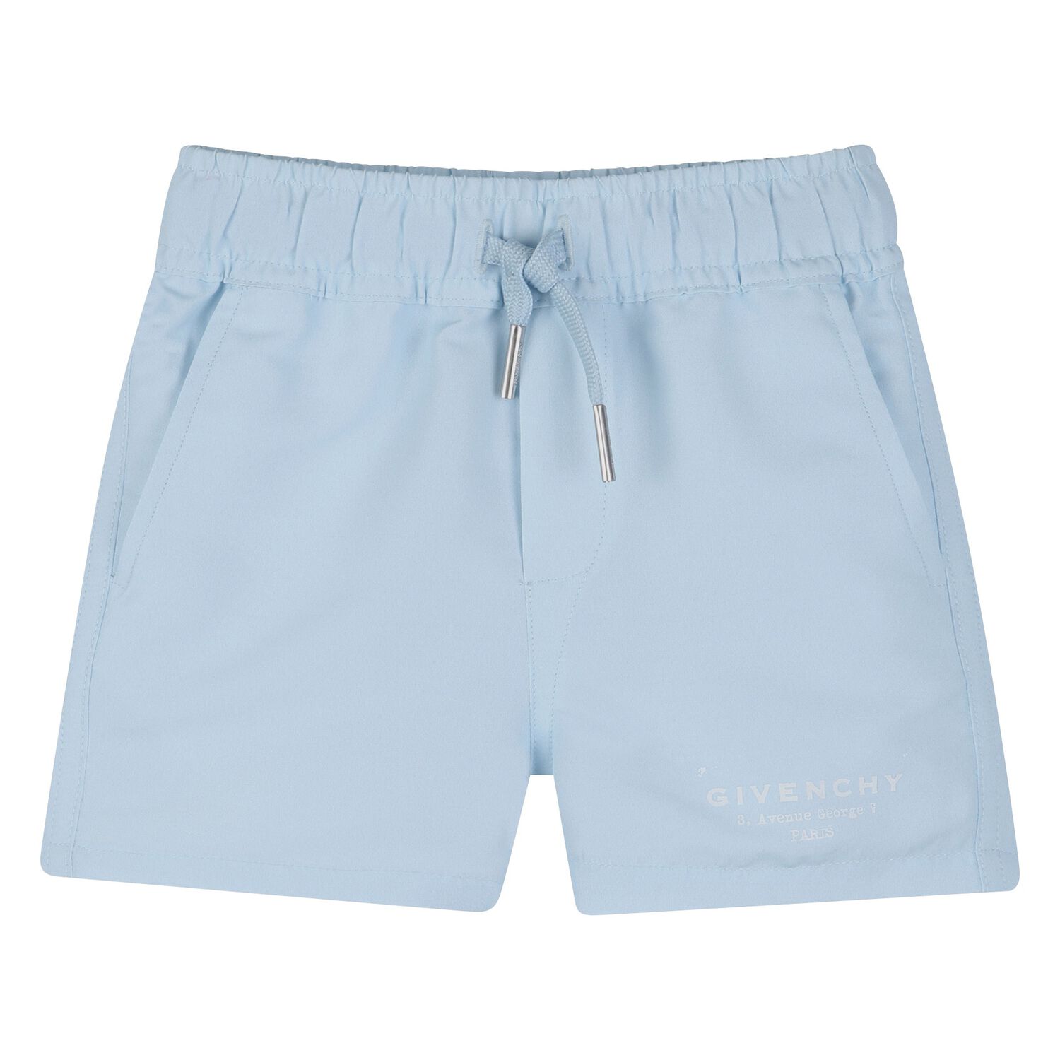 Younger Boys Blue Logo Swim Shorts, 1, hi-res