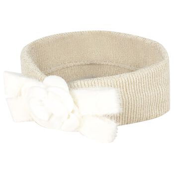 Baby Girls Ivory Flower & Bow Headband