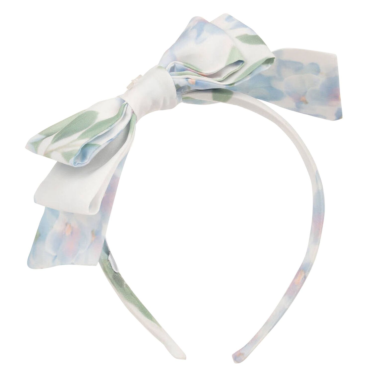 Girls Blue Floral Chiffon Headband, 4, hi-res image number null
