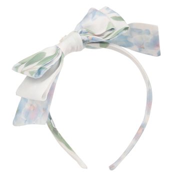 Girls Blue Floral Chiffon Headband