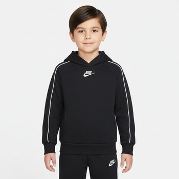 Boys Black Swoosh Logo Tracksuit