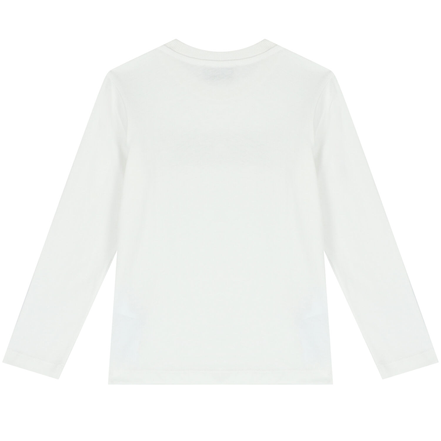 White Teddy Bear Logo Long Sleeve Top, 1, hi-res