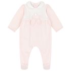 Baby Girls White & Pink Babygrow, 1, hi-res
