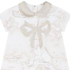 Girls Ivory & Beige Geo Map Dress, 1, hi-res