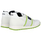 Boys White Logo Trainers, 2, hi-res