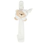 White Teddy Bear Baby Dummy Clip, 1, hi-res