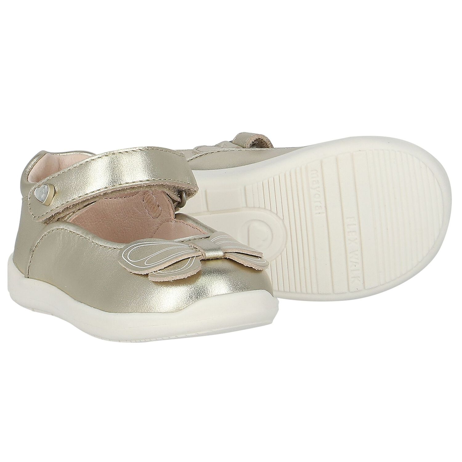 Baby Girls Gold Pre Walker Shoes, 1, hi-res image number null