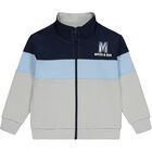 Boys Grey & Blue Logo Tracksuit, 1, hi-res