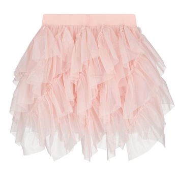 Girls Pink Glitter Ruffle Tulle Skirt