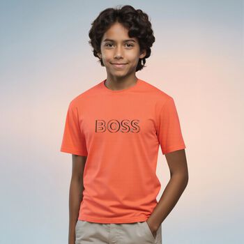 Boys Orange Logo T-Shirt
