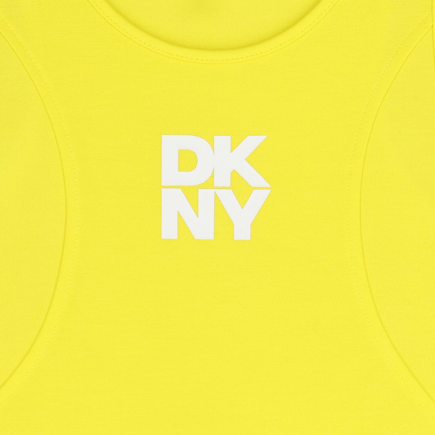 Girls Yellow Logo Sleeveles Dress, 1, hi-res