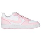 Girls White & Pink Nike Court Borough Low Trainers, 1, hi-res