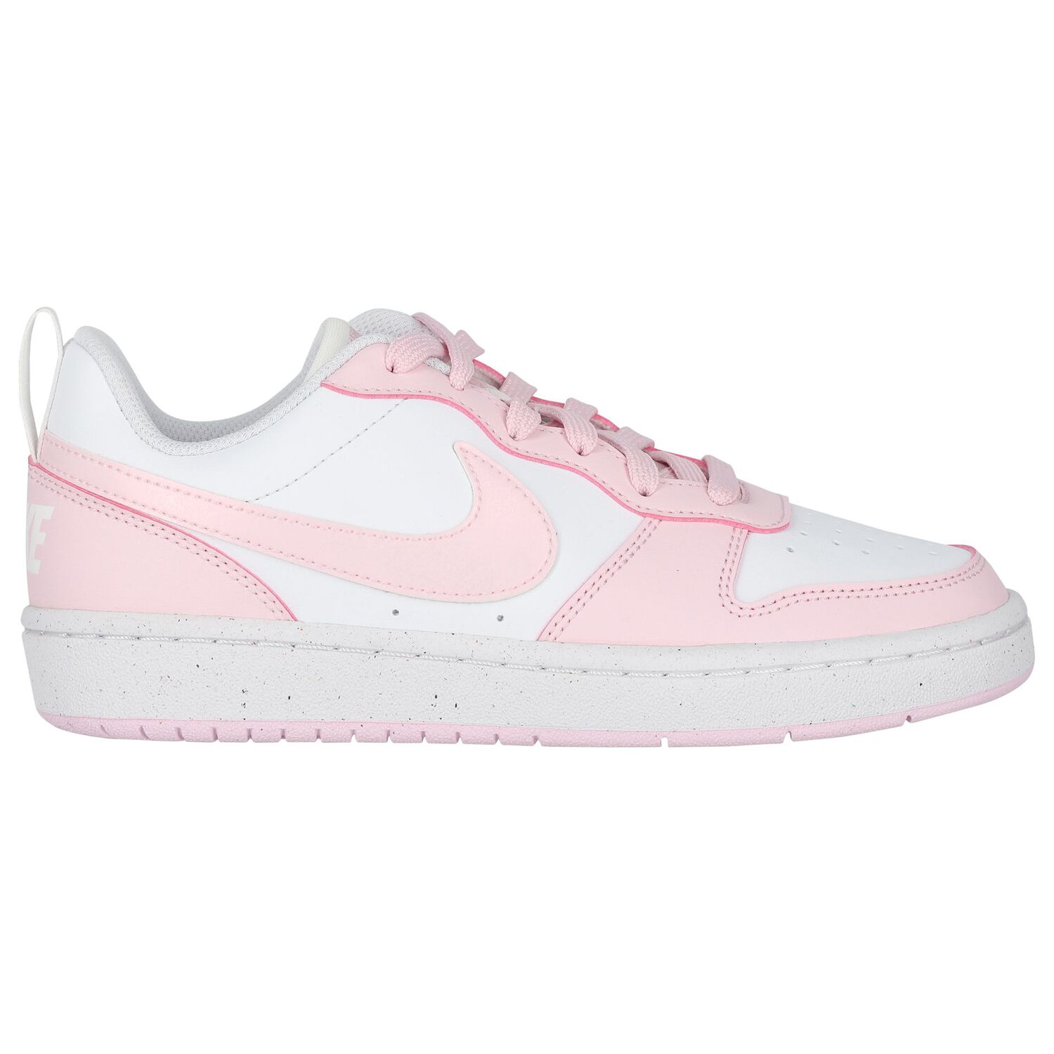 Girls White & Pink Nike Court Borough Low Trainers, 1, hi-res