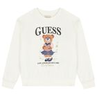 Girls Ivory Teddy Bear Logo Sweatshirt, 1, hi-res