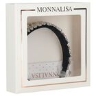 Girls Black Crystal Embellished Headband, 2, hi-res