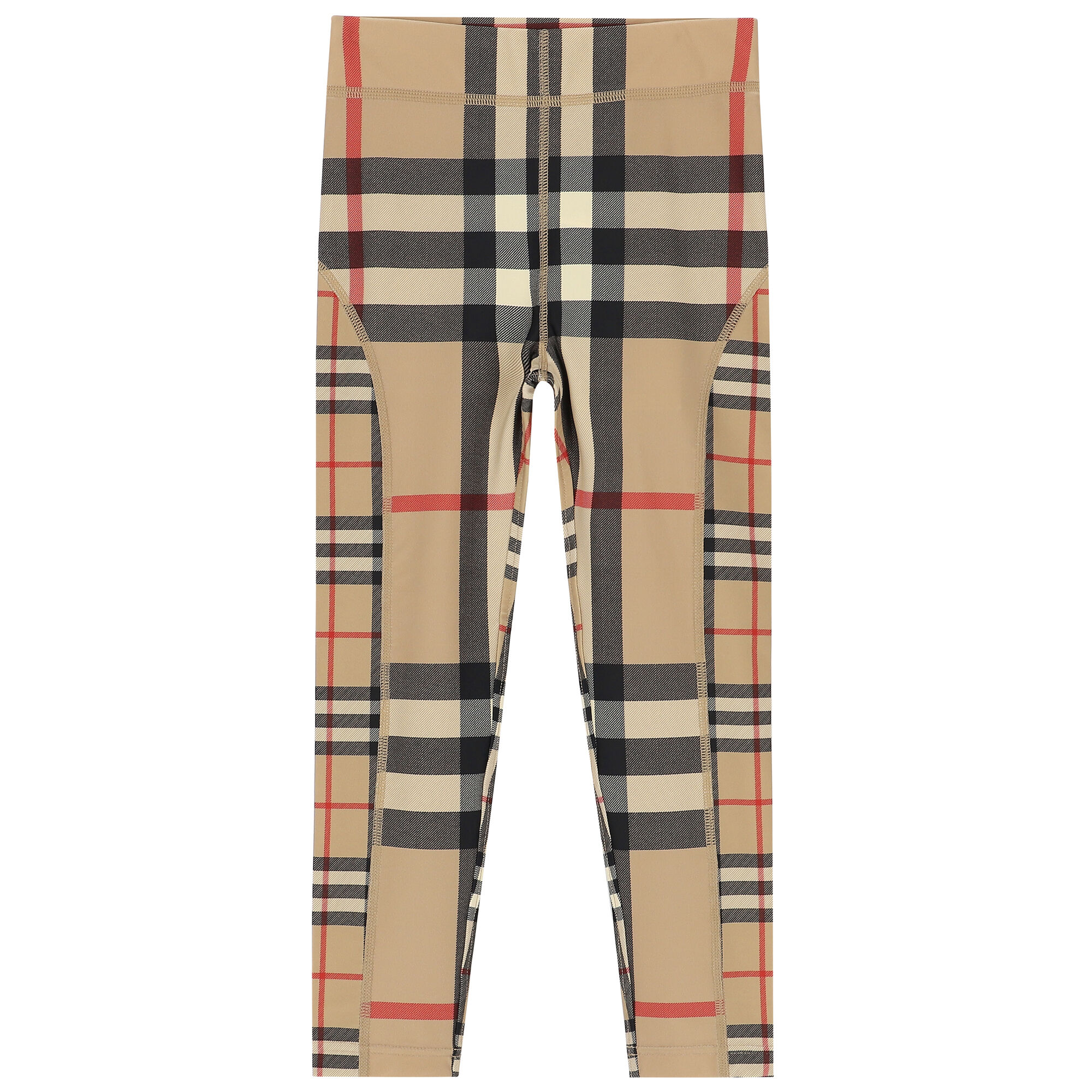 Burberry Girls Beige Checkered Leggings Junior Couture UK