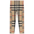 Girls Beige Checkered Leggings, 1, hi-res