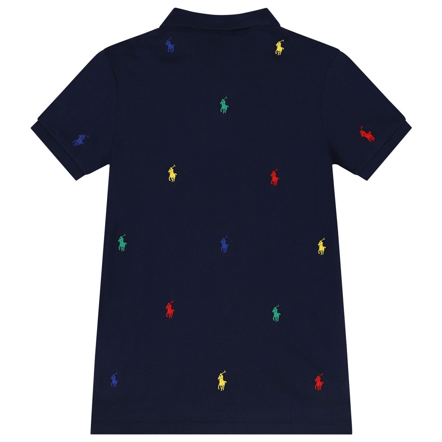 Boys Navy Blue Logo Polo Shirt, 1, hi-res