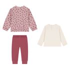 Younger Girls Ivory & Pink Cat 3 Piece Leggings Set, 2, hi-res