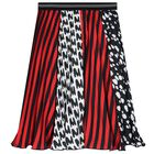 Girls Black, Red & White Pleated Skirt, 1, hi-res