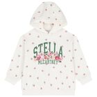 Girls Ivory Floral Logo Hooded Top, 1, hi-res