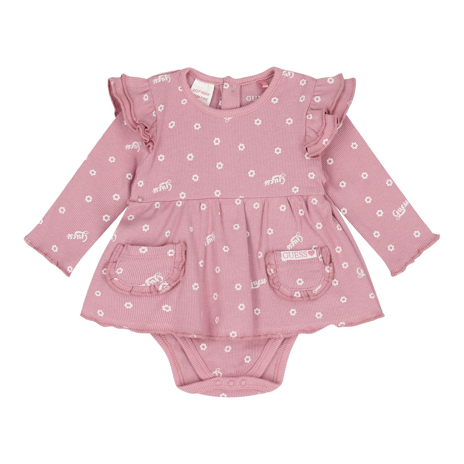 Baby Girls Pink Floral Bodysuit Set, 1, hi-res