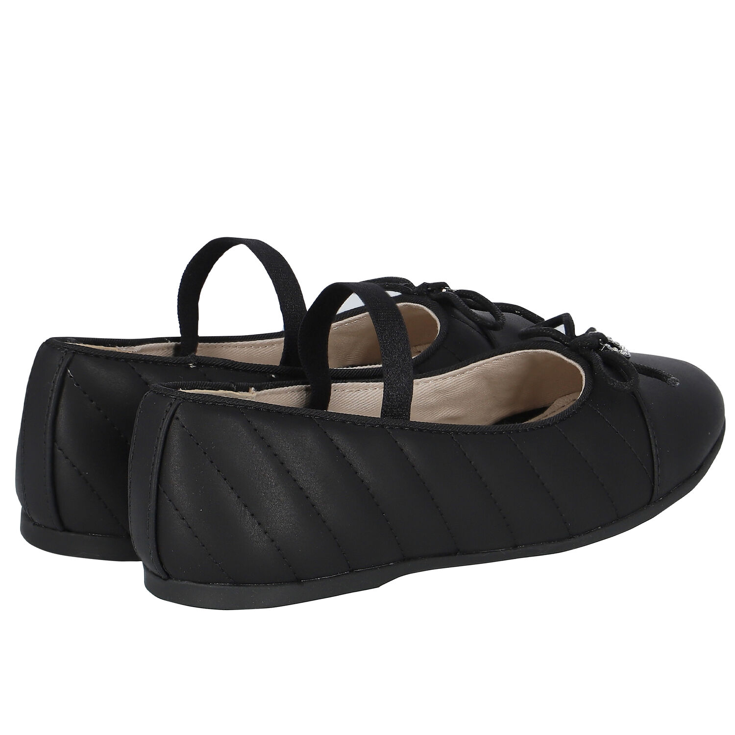 Girls Black Ballerina Shoes, 1, hi-res