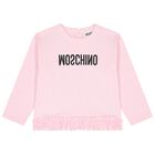 Girls Pink Logo Ruffled Sweatshirt, 1, hi-res