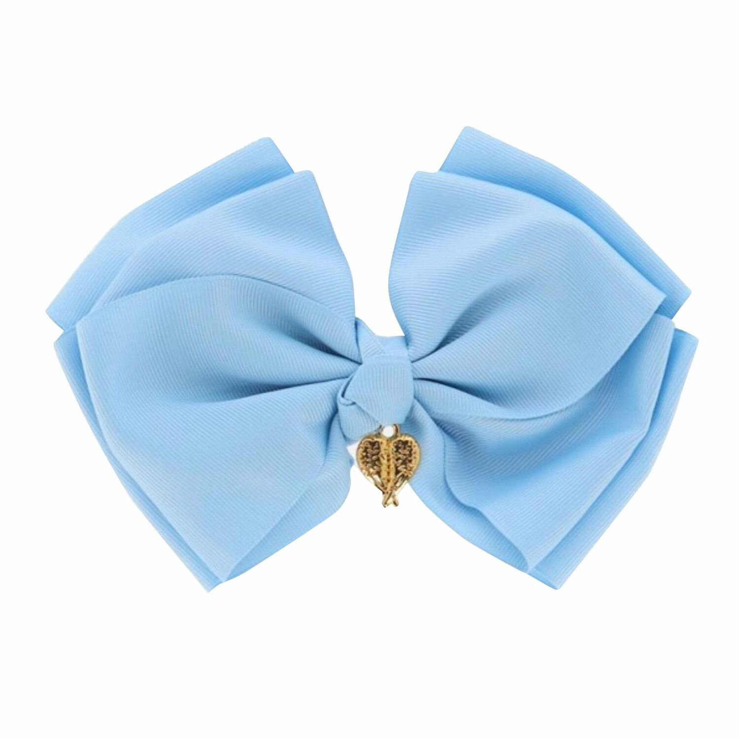 Girls Blue Bow Hairclip, 3, hi-res