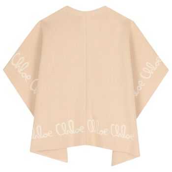 Girls Pink Knitted Cape